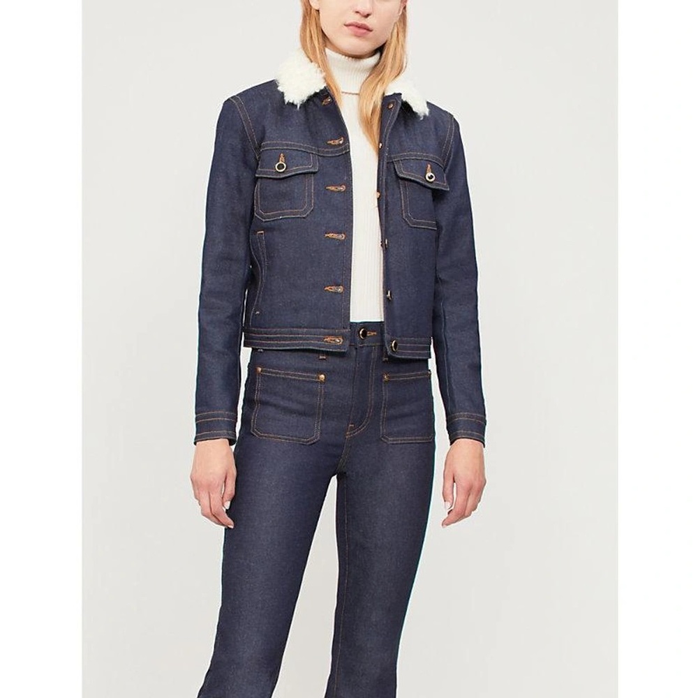FREE shipping til next week! Khaite Denim Jacket with Sherpa Lining